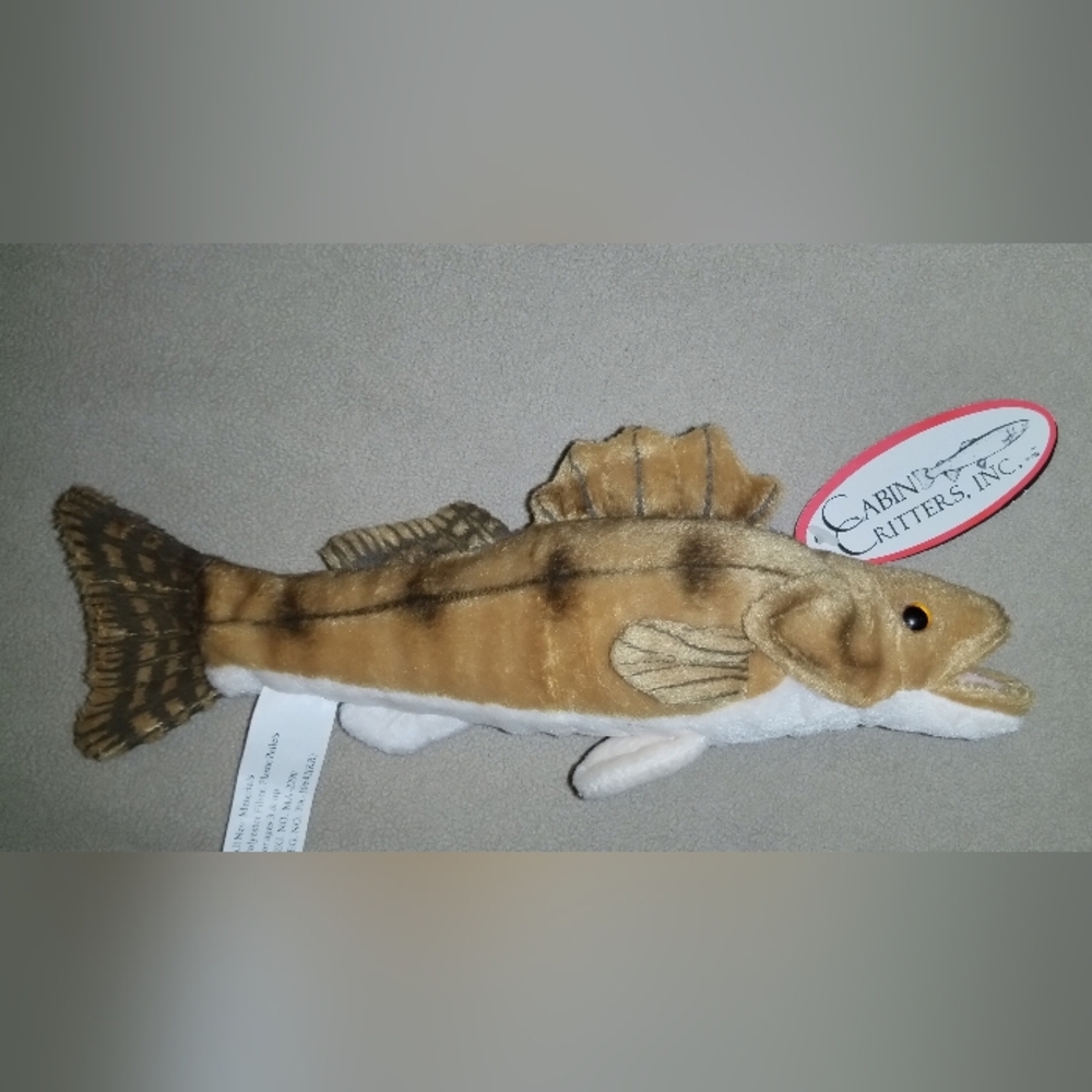Collectable 2002 Cabin Critters Inc. 10" Walleye Plush Stuffed Toy NEW with Tag